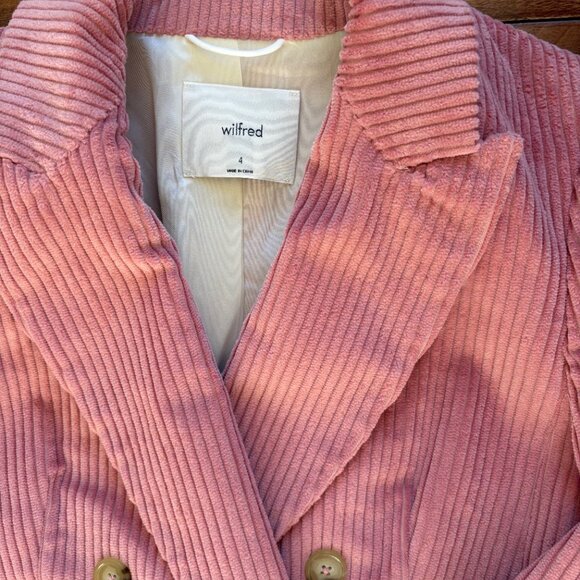 ARITZIA Wilfred Margaux Corduroy Blazer in Wild Pink - Picture 2 of 4